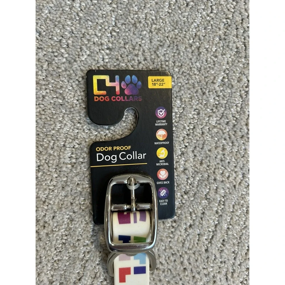 NEW C4 PREMIUM DOG COLLAR ODOR WATER‎ PROOF ANTIMICROBIAL Large 18-22